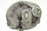 Amethyst Geode With Polished Stalactites on Metal Stand #209222-1